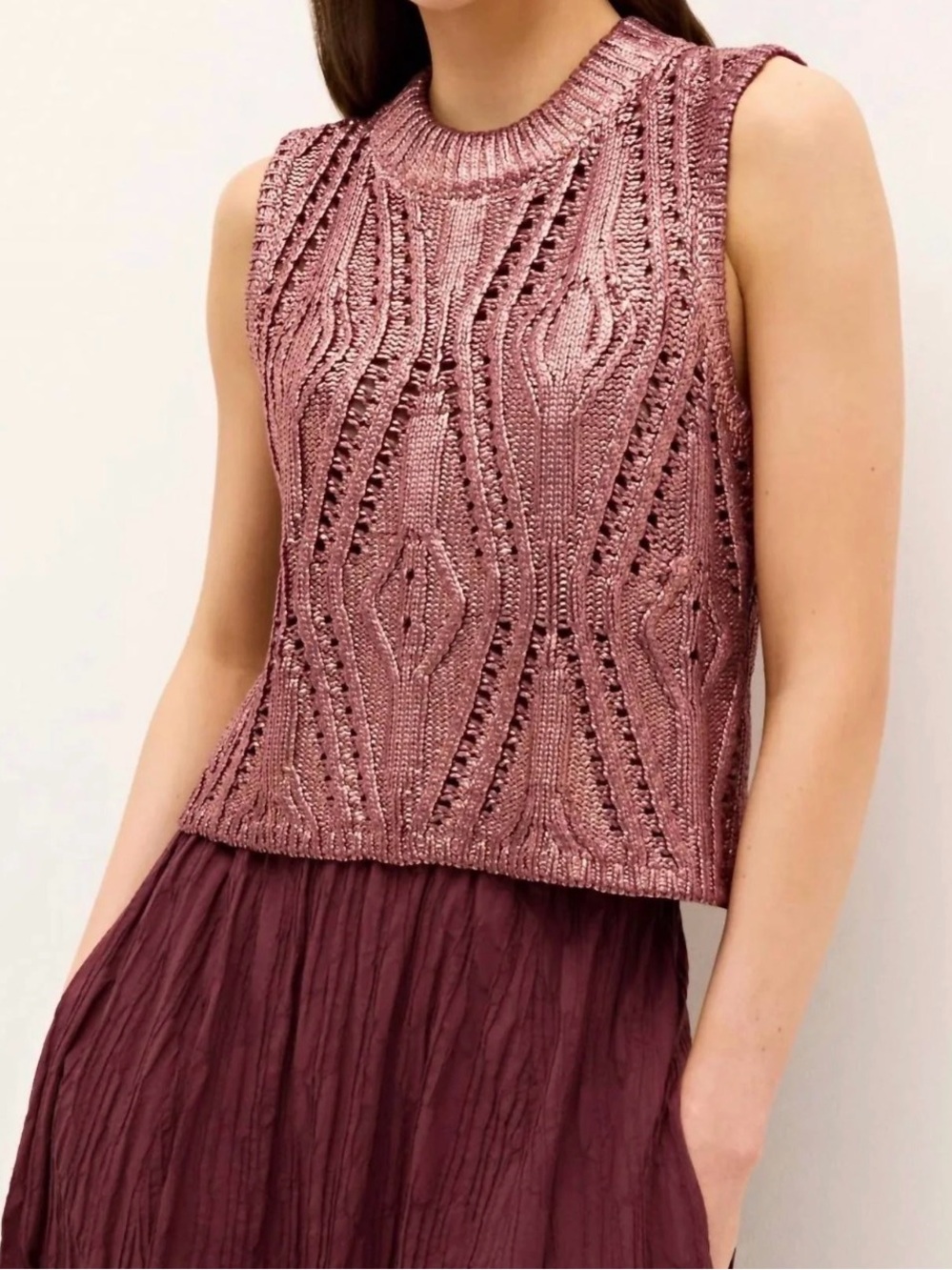 NWOT Marie Oliver Sleeveless Cable Knit  Top